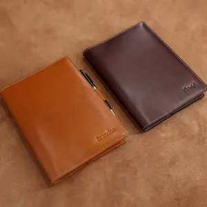 큰 모티브 PU Leather Business 일기 Journal A4 A5 종이 노트북 Cover 건 Leather Credit Card Holder 와 볼펜의