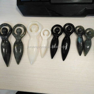 Commercio all'ingrosso preziosa naturale Labradorite quarzo regina pietra di quarzo dea specchio nero ossidiana regina pietra di quarzo - Product Image 5