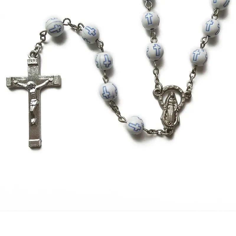 Kostenloser Versand Probe katholische religiöse Artikel Souvenirs Rosenkranz Halskette Großhandel kostenlos christlichen Schmuck