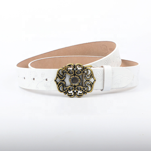 Groothandel Vrouwen Echt Lederen Retro Riemen Nationale Stijl Bloemvormige Holle Gesp Koeienhuid Dames Fancy Riem - Product Image 6