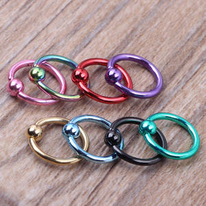 18G 아노다이징 처리된 <span class=keywords><strong>316L</strong></span> 외과용 스틸 캡티브 후프 눈썹 피어싱 젖꼭지 피어싱 - Product Image 2