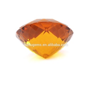 Usine chinoise, échiquier de couleur jaune de forme ronde, pierre précieuse en verre à facettes - Product Image 4