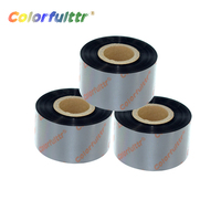 Pita Transfer Termal Resin Tahan Cuci yang Ditingkatkan 30mm 300m Kompatibel dengan Bahan PET Label Perawatan Khusus untuk Label Pakaian Barcode