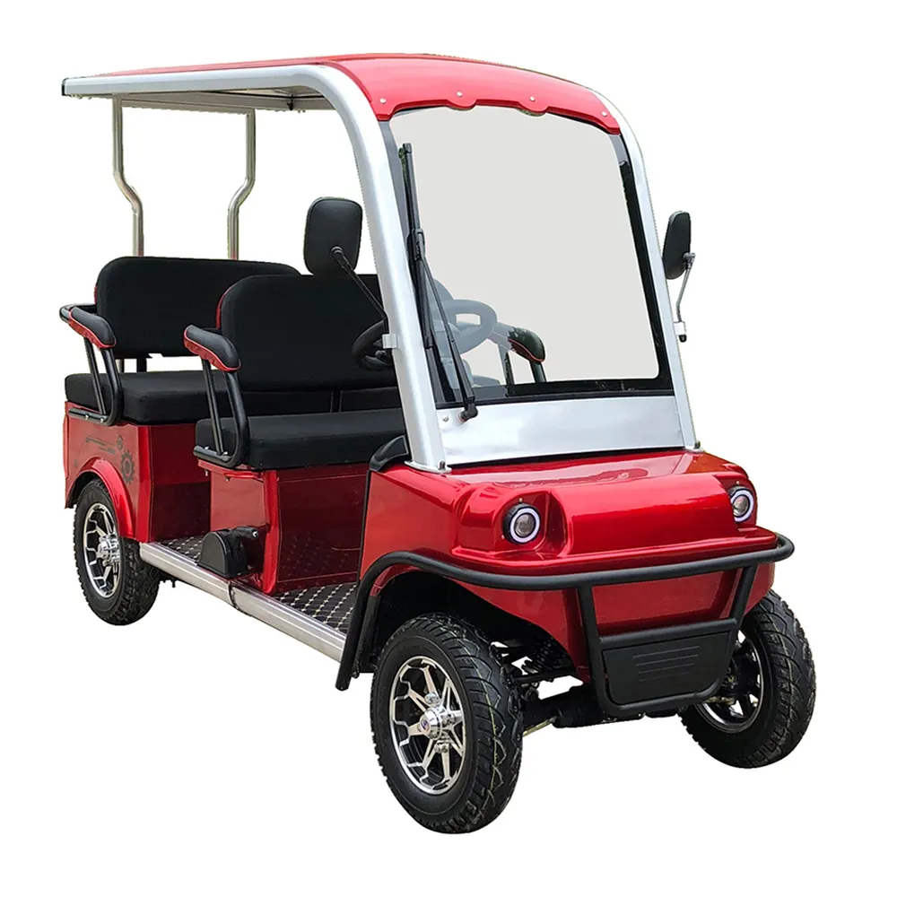 Certificat CE Voiture bon marché 60V 4 sièges Buggy électrique quatre roues Club voiturette de golf électrique.