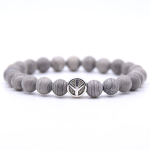 Segno di pace Del Braccialetto Classico di Pietra Naturale Braccialetti di Perline Per Le Donne Degli Uomini Migliore Amico 2019 Regalo di Fascino (KB8043) - Product Image 2