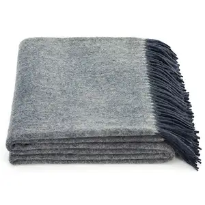 Collection Throw Blanket Chunky Australian Merino Wool Woven Blanket Plaids