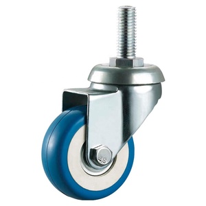 SS <strong>Small</strong> PU Caster <strong>Wheel</strong> Thread Stem Caster <strong>Wheels</strong> 50 75mm Blue Type - Product Image 2