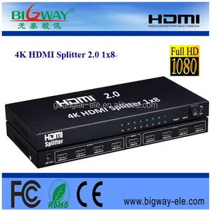 HDMI 2,0 4 Karat * 2 Karat 1*8 HDMI Splitter 1 eingang und 8 ausgang Splitter unterstützung 3D bis zu 4096*2160/60Hz