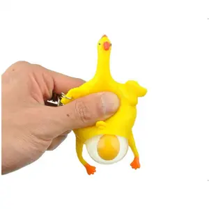 2020 Hot Sell Kinder Squeeze Toys Huhn Lay Egg Spielzeug Schlüssel bund Spielzeug