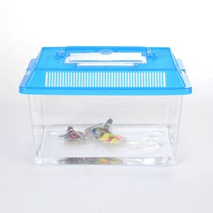 Set di serbatoi per pesci d'acquario di avviamento in plastica maniglia per il trasporto della gabbia per rettili - Product Image 6