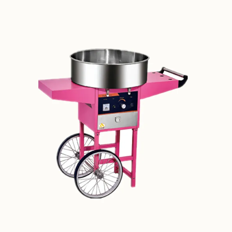 Hot Sale Full Automatic Electric Commercial Pink Cotton Candy Floss Machine with car