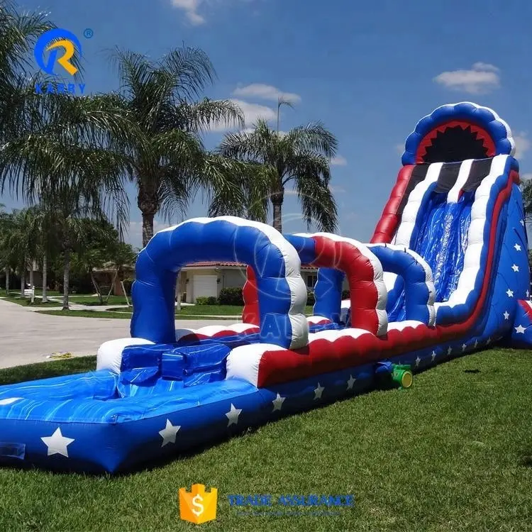 Large Inflatable Water Slide Cheap Price,giant inflatable water slide for adult,32 ft tall All American 2 lane Water Slide