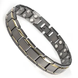 Wollet Hot Product Cool Men Metal Double Neodymium Bio Magnetic Energy Power Bracelet