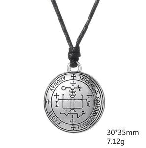 GX008 Huilin Jewelry Sigil of the Arcángel <span class=keywords><strong>GABRIEL</strong></span> amuleto collar de cuerda negra - Product Image 5