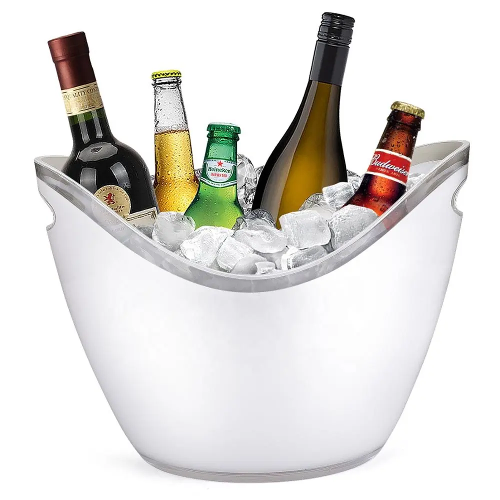 Factory directly sell transparent white 8L ice,acrylic plastic ice bucket