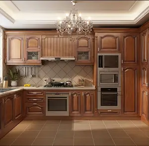 Desain Kabinet Dapur Bergaya Eropa untuk Rumah Prefab Kayu