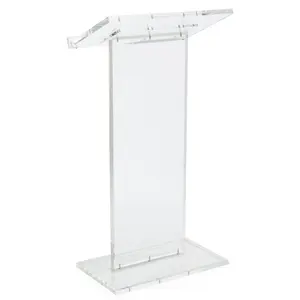 Factory Hot Sell Lectern Clear Acrylic Floor Standing Podium Pulpit