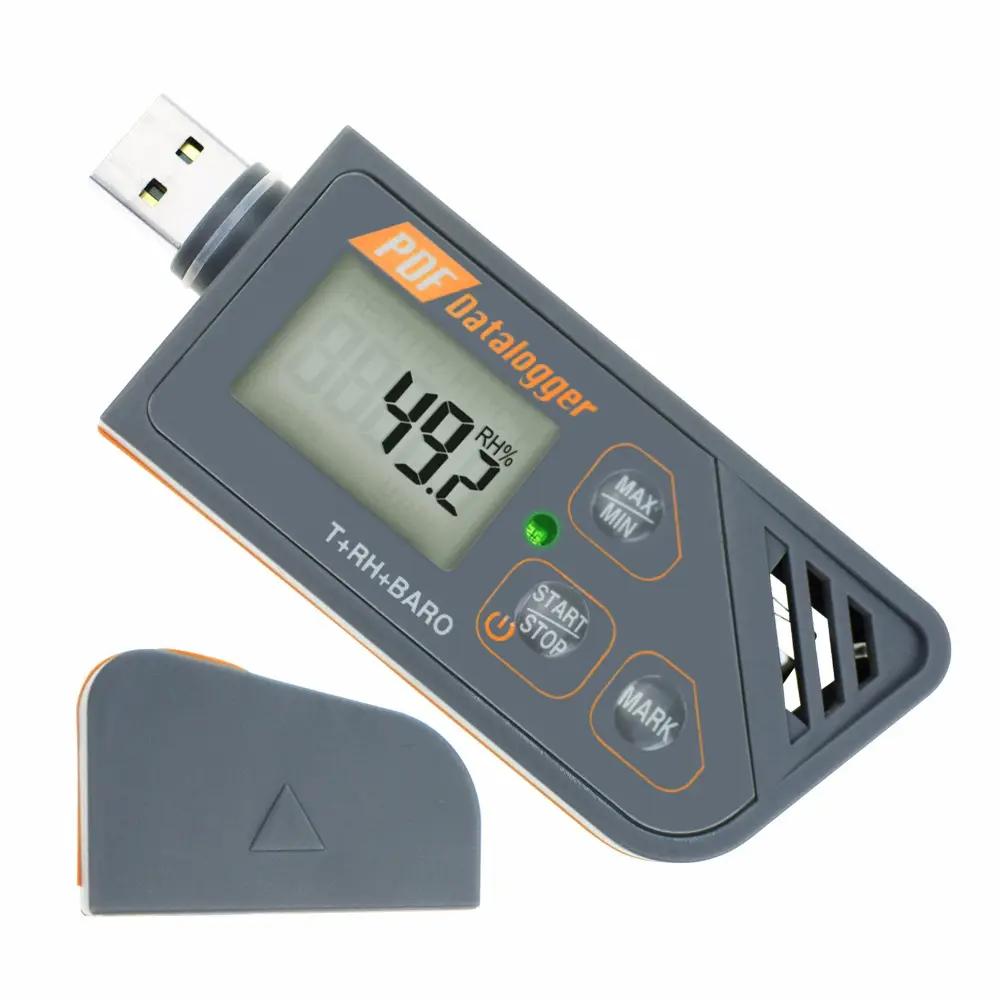 Digital Measuring Pressure USB Datalogger Humidity Temperature & Pressure Barometric Data Logger,generate PDF & Excel LED indica