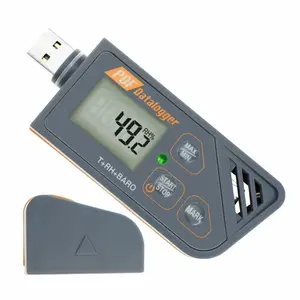 Registrador de dados barométrico digital à prova d'água, indicador LED para relatório PDF Excel, umidade, temperatura e pressão, registrador de dados digital USB