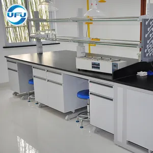 椅子と棚付きの学校化学実験室ワークベンチフルスチール機器