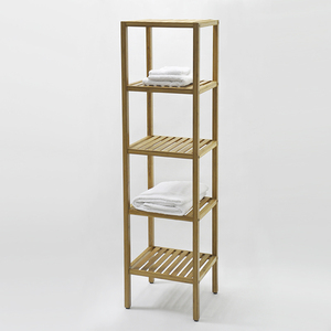 Modern 3 Tier Bamboo Standing <b>Corner</b> <b>Shelf</b> - Product Image 2