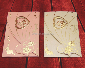 Жемчужные бумажные золотые розовые тисненые Индивидуальные складные свадебные пригласительные обложки - Product Image 3