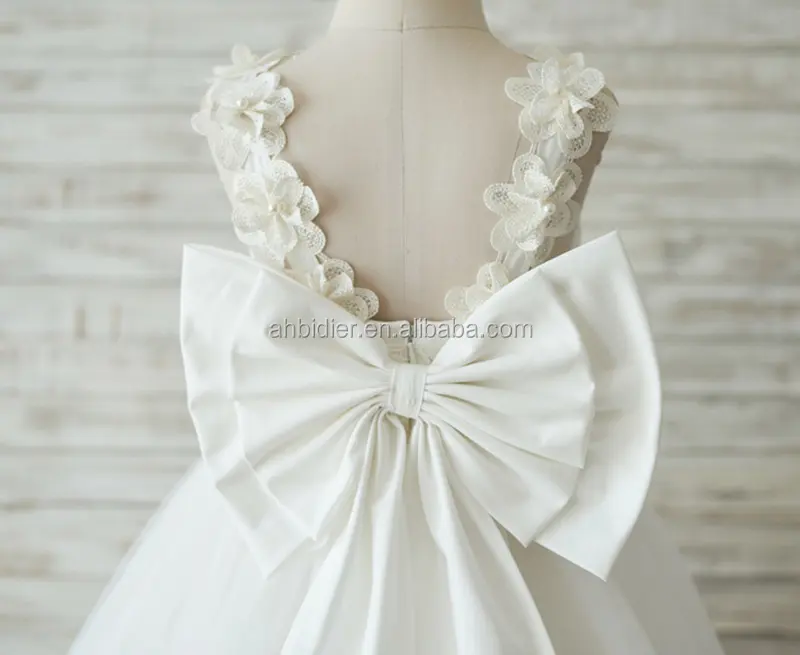 Backless फीता Tulle शादी फूल लड़की पोशाक राजकुमारी जन्मदिन की पार्टी पोशाक भोज पोशाक