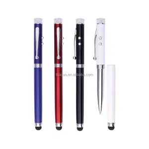 Beautiful multi functional metal laser light screen stylus ball pen with customized logo laser pen for gift