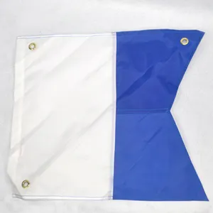 White Blue Alpha Flag National Diving Flag