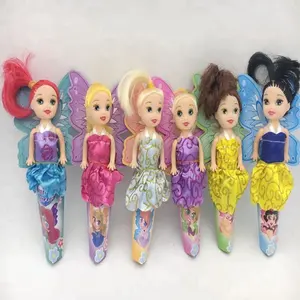 2018 heißer Verkauf 12CM Fee Prinzessin Puppen mit Schmetterlings flügeln Schnee wittchen Belle Aurora Schönheit Eis Puppe Für Mädchen Geschenk Spielzeug