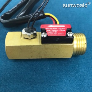 Sunwoald G1/2 "<span class=keywords><strong>1</strong></span> ~ 20L/min hội trường đồng thau Cảm biến lưu lượng nước đo lưu lượng nước cho bể nước với Temp. Cảm biến - Product Image 4