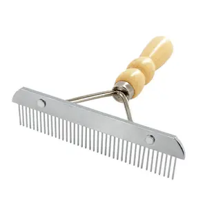 Manche en bois Pour Animaux De Compagnie Toilettage Peigne Râteau Grands Chiens Brosse À Cheveux