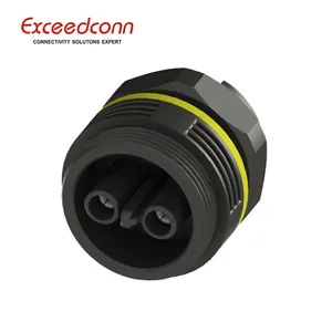 outdoor lighting ip68 female bulkhead socket waterproof power connector 2 pin with best price