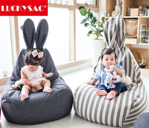 Luckysac nueva prima conejo forma <span class=keywords><strong>niños</strong></span> sillón <span class=keywords><strong>puff</strong></span> niño del juguete para la venta - Product Image 1