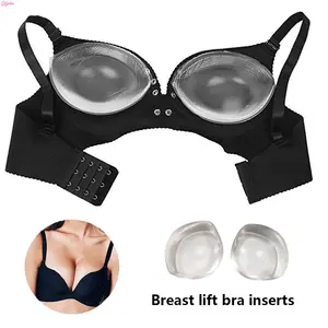 Trong Suốt Đẩy Lên Làm Săn Chắc Ngực Bào Ngư Silicone Cleavage Đồ Bơi Bra Pad