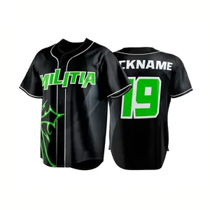 Personalizar su propio diseño de impresión de béisbol camisas mejor venta equipo usar completa botón barato jersey de béisbol