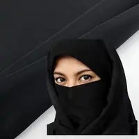 Robe musulário preto abaya nida, lenço de chiffon liso, atacado de tecido chiffon