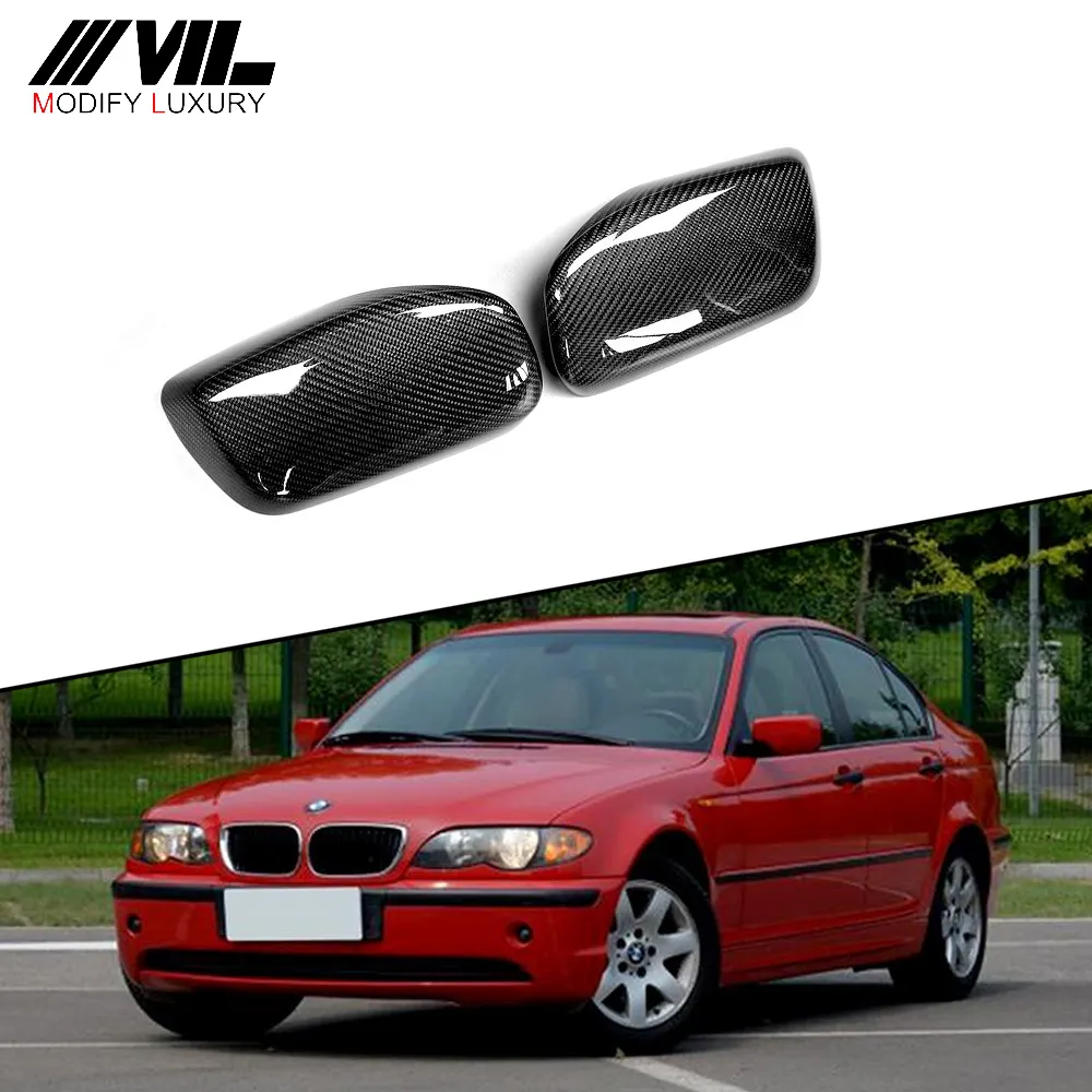 Replace Carbon Fiber Rear View Mirror CoversためBMW 3Series E46 E36 E34 Sedan 98-05