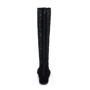 Las mujeres al por mayor <span class=keywords><strong>de</strong></span> la fábrica <span class=keywords><strong>de</strong></span> caucho grueso bajo rodilla botas tacón hueco cremallera botas por la rodilla - Product Image 4