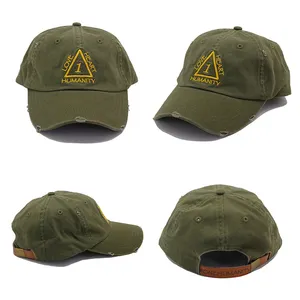 dad hats custom embroidery with leather strap, dad caps for men