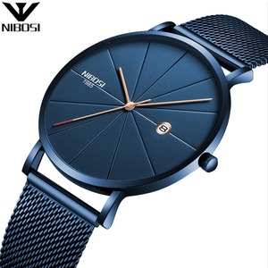 50 Pezzi Orologio NIBOSI 2321 Personalizzato con Logo, 40mm Unisex Ultra Sottile IP Blu Minimalista per Uomo - Product Image 1