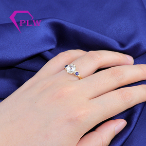 Provence venta caliente 3 Stone Moissanite Diamond Crown anillo 2Carat oro blanco anillo para dedo - Product Image 5