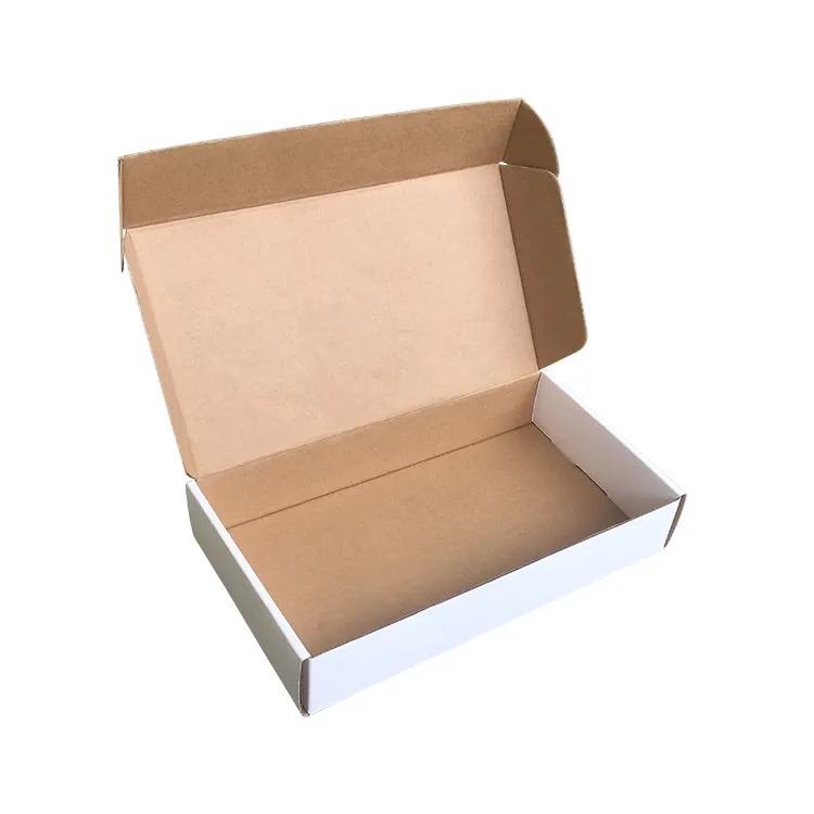 Профессиональный Фабричный популярный простой белый или коричневый гофрированный ecomerce картон в рулоне класса спереди tuck почтовой картонная коробка