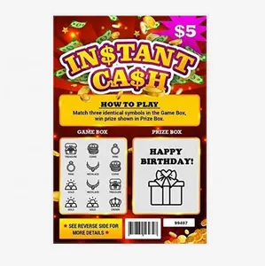 High Quality Scratch Card Scratch Off Lottery Tickets Winning Ticket Card Printing