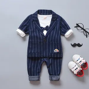Calças de bebê menino, tendência 2018, novo design, trajes formais, com gravata borboleta