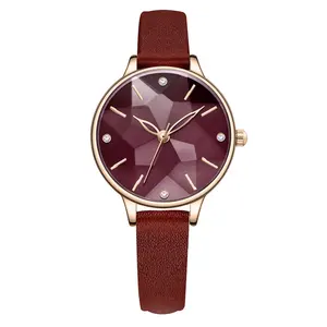 时尚皮革表带日本 movt 不锈钢表壳手表女士女士手表