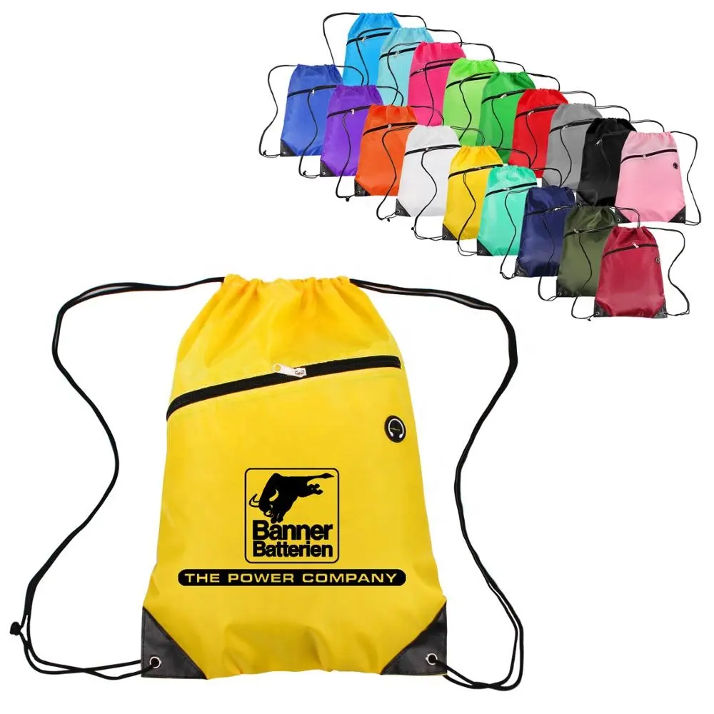 Wholesale Drawstring Backpack bags Bulk Nylon Drawstring Bags String Backpack bags Support 16 colors
