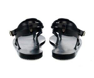 Nouvelle tendance estivale, mode décontractée, vente en gros de sandales plates à lanières noires avec logo personnalisé pour femmes, chaussures - Product Image 3