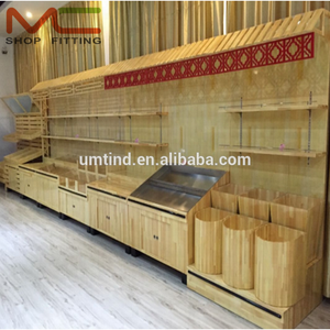 Gabinete de madera de supermercado para estante de exhibición de alimentos secos estante de exhibición de pan de aperitivos - Product Image 3