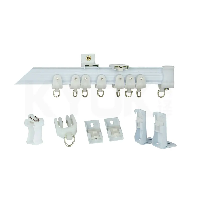 Supports muraux de rideaux en aluminium blanc ivoire, 6 pièces, rail de rideau en blanc